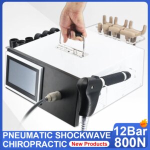 12Bar Pneumatic ShockwaveTherapy Machine For ED Treatment Back Pain Relief 2 IN 1 Professional Shock Wave Relaxation Massager