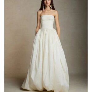 Elegant Wedding Dresses Formal Strapless Sleeveless A Line Floor Length High Quality Customize Banquet Prom Marriage Male Gowns
