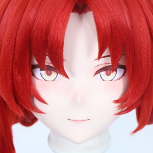 Customize Character Female/Girl Resin Kig Full Head With Lock Anime Cosplay Japanese Anime Kigurumi Mask