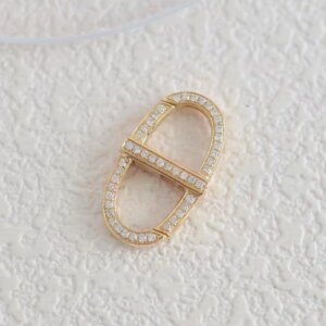 Sinya Solid 18k Gold Daimonds Universal Connector Infinite Buckle Clasp Lock Au750 Jewelry DIY Findings Components Accessories