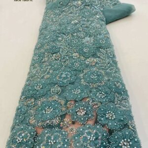African Groom Lace Fabric 2023 French Nigerian Lace Bridal 2024 High Quality beads Net Tulle Lace Fabric For Party women 5yards