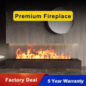 Outdoor Waterproof Electric Fireplace with Fog & LED Flame, Weather-Resistant for Patio/Garden 3D Atomized Fireplace