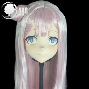 Customize Character Female/Girl Resin Kig Full Head With Lock Anime Cosplay Japanese Anime Kigurumi Mask