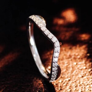 Provence Engagement Rings 10K14K18KGold DEF/VS Lab Grown Diamonds Rings for Women half band Classic Finger Personalized Custom