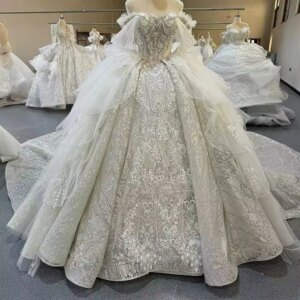 Abiti Da Sposa Off Shoulder Sweetheart Beading Crystal Ball Gown Wedding Dress Lace Long Bridal Dress vestido de novia