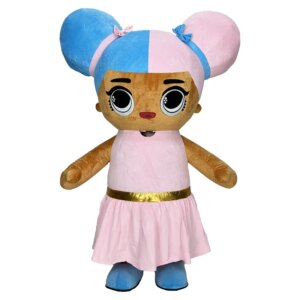 Cute Girl Boy Plush Inflatable Costume Cartoon Adult Character Cosplay Mascot Halloween Party Promotion Prop Set