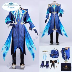 COSSUN Game Genshin Impact Neuvillette Cosplay Costume Halloween Outfits Men Anime Game Clothing XS-XXL Size