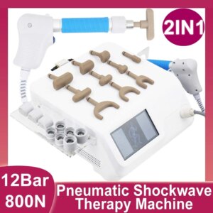2in1 Pneumatic Shockwave Therapy Machine Chiropractic Gun Relieve Muscle Tension Lumbar Spine Correction 12Bar Shockwave Device