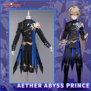 IN STOCK UWOWO Aether Cosplay Exclusive Genshin Impact Cosplay Abyss Prince Aether Costume Traveler Aether&Lumine Halloween