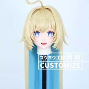 C-412-60 Customize Full Head Resin Cartoon Cosplay Japanese Character Anime Role Play Crossdress Kigurumi Mask With Back Shell