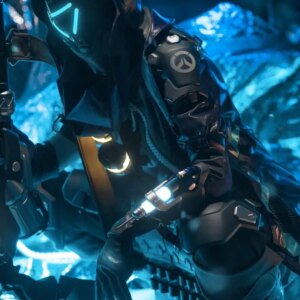 Traveler-cos Anime Game Overwatch Ana Burlow Ana Amari Cos custom-made prop armor, weapon, full body suit, shooting prop