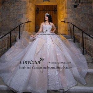 Super Shining Applique Quinceanera Dress Strapless Tulle Ball Gown 16 Sweet Birthday Party Customized vestidos de 15 años 2025
