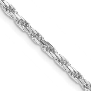 Sterling Silver Rhodiumplated 2.5mm Diamondcut Rope Chain