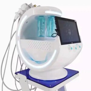 New 7 In 1 Smart Facial Cleansing Skin Analyze Deep Pore Vacuum Hydra Lift Anti-aging Beauty Machine Ice Blue