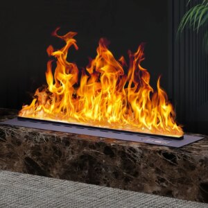 App/remote control custom 3D water mist fireplace smart decoration high-end electric steam fireplace with match crackling sound