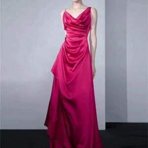 2023 Newest Evening Dress Prom Dress Bandeau Sleeveless Pleated Split Elegant Tailored Style Vestidos De GraduaciónCL-638