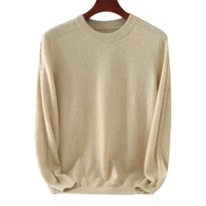 2022 new style autumn winter 100 pure cashmere men sweaters o-neck pullovers thick solid casual