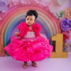 Hot Pink Flower Girls Dresses for Wedding Customized Ankle Length Girl Pageant Dress Kids Party Birthday Gowns