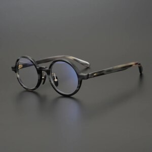 Elegant Myopia Men Women Ox Horn Glasses Frame Fashion High-end Designer Brand Handmade Eyeglasses Retro Round Optical Eyewear