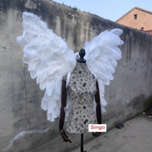 Birthday Party Wedding decoration Nice White Ostrich Feather Wing 100*90cm Lady’ Photography Props