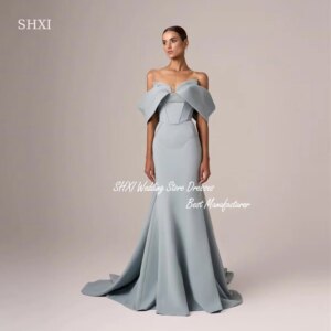 SHXI Pale Mermaid Formal Evening Dresses Customized Women Matte Floor Length Formal Occasion Gowns Prom Gowns Vestidos