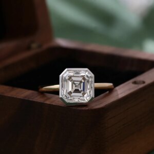 Provence fine Jewelry 18K gold rings 4 Carat F color Asscher lab diamond rings for women Classic Solitaire wedding ring custom