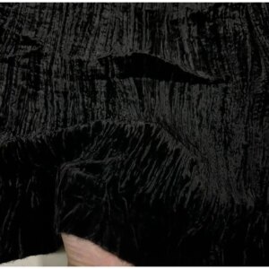 Black Color & Pleats Silk Velvet Fabric Silkworm Cheongsam Dress Shirt Skirt Suit Fashion