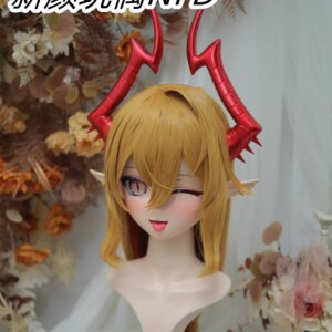 (NFD311-44)Customize Full Head With Lock Pretty Female/Girl Japanese Animego Character Kig Cosplay Kigurumi Mask Crossdress Doll