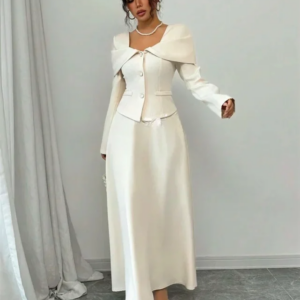 Customized Sizes Available Intricate Jersey Pleat Button A-line Square Neck Midi Dresses Bespoke Occasion Dresses Modern Style