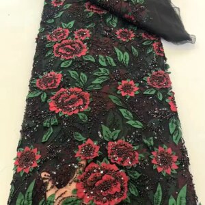 African Velvet Lace Fabric 2025 High Quality Nigeria Lace 5 Yards French Velvet Lace Fabric For Party Wedding Dress Sewing
