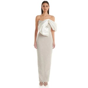 Luxury Wedding Dress Lvory Satin Pearl Ruched Boho Wedding Dresses Straight One-shoulder 2024 Bride Gowns for Women