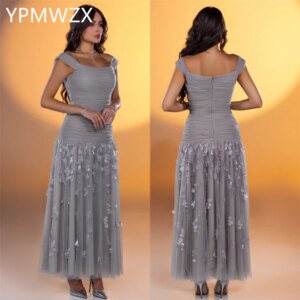 Customized Evening Dress Formal Party Occasion Women YPMWZX Square Collar A-line Floor Length Skirts Bespoke Dresses Pr