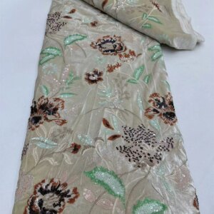 African Velvet Lace Fabric With Sequins 2024 Newest High Quality Nigerian Embroidered For Sweetheart Velvet Prom Dress