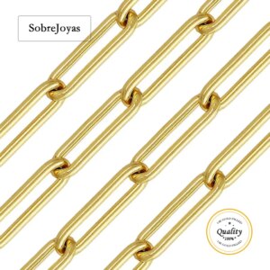 4x14mm Paperclip Chain 14K Gold Filled Unfinished Chain Necklace Gold Rectangle Cable Chain Paper Clip Necklace Chain Wholesale