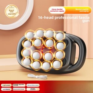 Portable 16-head Professional Massage Device For Head And Neck Handheld Deep Tissue Percussion Therapy For Muscle Pain Relief