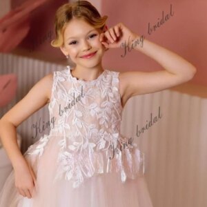 Flower Girl Dress Pageant Dress for Girls LaceTulle Wedding Dresses Holy Communion Special Occasion Toddler First Communion