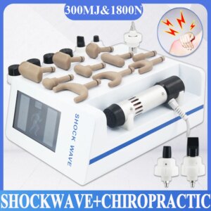 2025 New Professional Shockwave Therapy 300MJ For ED Relief Muscle Pain 1800N Chiropractic Corrective Massage Gun 2 In1 Massager