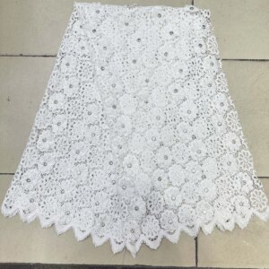 3D Large Flower Embroidery Lace Africa High Quality Lace 5yards Yarn Fabric For Fashion Women’s Dresses Skirts Dresses fabric