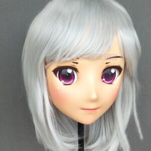 (Lanmei-06)Japan Anime Kigurumi Masks Cosplay Kigurumi Cartoon Character Role Play Half Head Lolita Doll Mask With Eyes And Wig