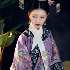 5 Colors Full Embroidery Nanya Set Qing Dynasty Gege Cheongsam Dress Heavy Imperial Concubine Cloak Chinese Style Imperial Hanfu