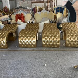 HOCHEY Luxury Pink Salon Beauty Bed Velvet Curved Lash Bed For Sale