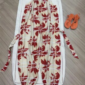 L*P Women’s Summer Jumpsuit 2024 Linen Printed Spaghetti Strap Backless Loose Playsuits