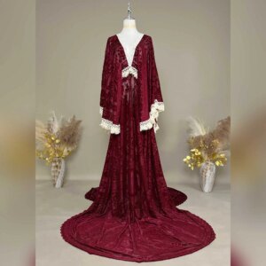 Don&Judy Christmas Maternity Clothes for Photo Shoots Velvet Pregnancy Robe Maxi Gown For Pregnant Women Winter Evening Dress