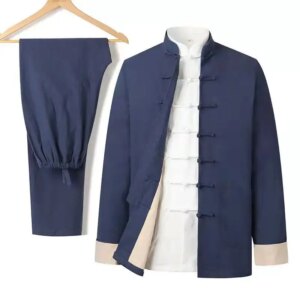 Suit Men’s Spring and Autumn Middle-Aged Elderly Chinese Style Retro Thickened Coat Hanfu