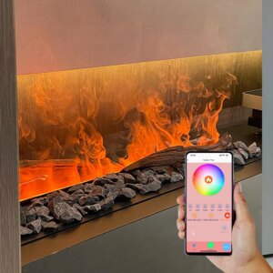 Electric Fireplace Decorative Mist Fireplace with Humidifier Remote Control LED Flame Modern Room Decor