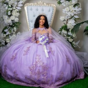 Customized Shiny Lavender Purple Off Shoulder Quinceanera Dres applique crystal Lace vestidos de 15 Quinceanera 