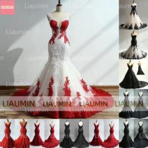 Modern Style Lace Edge Applique Strapless Ball Gown Mermaid Lace-up Full Length Evening Dress Formal Occasion Customized W19-15