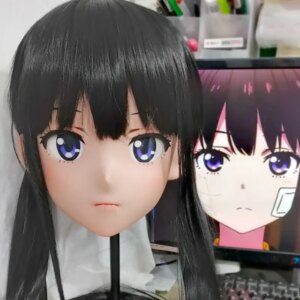(GLA056)Customize Character Resin Half Head Japanese Animego Cosplay Crossdressing Doll Anime Kigurumi Mask With Eyes And Wig