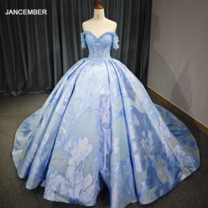 Stylish Princess Ball Gown Quinceañera Dresses Mexico Customized Short Sleeves Beads Birthday Party For 15th Girls DY6758