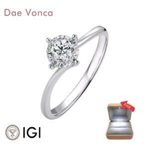 Customized Four Prong Solitaire Diamond Rings 18K Gold Lab Grown Diamond Engagement Rings Simple Jewelry For Women